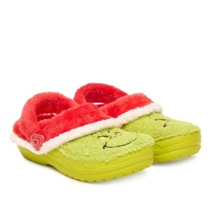 Papuci de casa Crocs Classic The Grinch Lined Clog incaltaminte copii bigstep