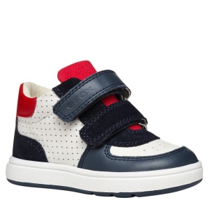 Pantofi băieți Geox Biglia Boy White Navy — vedere în perspectivă