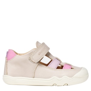 Pantofi decupați fete Geox Steppieup Ivory Pink