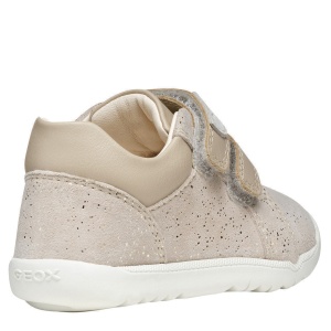 Pantofi fete Geox First Steps Macchia Girl Beige — vedere din față