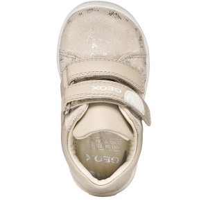 Pantofi fete Geox Macchia Girl Beige — vedere de sus