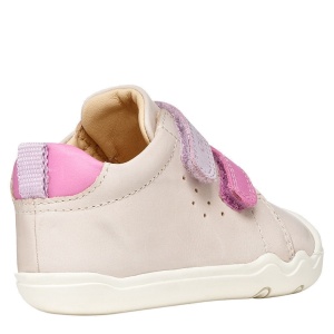Pantofi fete Geox Steppieup Girl Ivory Dk Pink — vedere din față