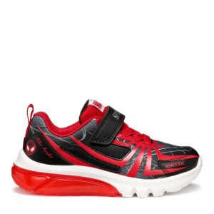 Geox Pantofi sport baieti Ciberdron Boy Black Red J55LBG-014CE-C0048