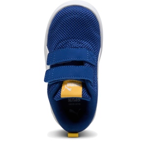 Pantofi sport băieți Courtflex V3 Mesh Inf Clyde Royal PUMA White — vedere de sus și talpa