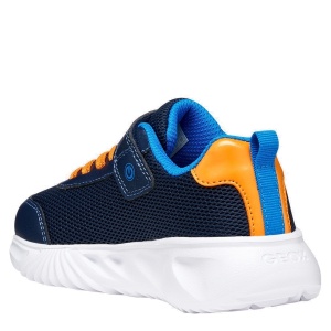 Pantofi sport băieți Geox Assister Boy Navy Orange — vedere din spate