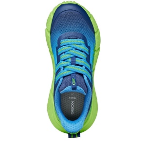 Pantofi sport băieți Geox Flexyper Fast Boy Lt Blue Lime — vedere de sus