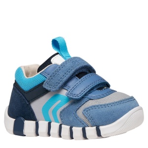 Pantofi sport băieți Geox Iupidoo Boy Dk Sky Lt Grey — vedere în perspectivă