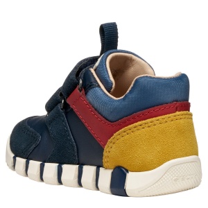 Pantofi sport băieți Geox Iupidoo Boy Navy Dk Red — vedere din spate