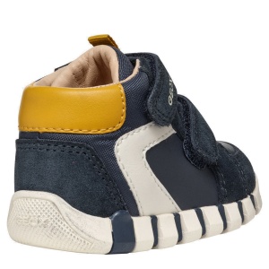 Pantofi sport băieți Geox Iupidoo Boy Navy Ochre — vedere din față