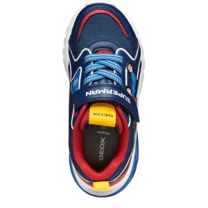 Pantofi sport băieți Geox J Ciberdron Superman Blue Red — vedere de sus