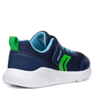 Pantofi sport băieți Geox Sprintye Boy Navy Light Green — vedere din față