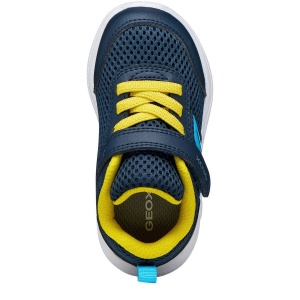 Pantofi sport băieți Geox Sprintye Boy Navy Yellow — vedere de sus