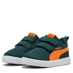 Pantofi sport băieți Puma Courtflex V3 Mesh Inf Green Terrain Orange