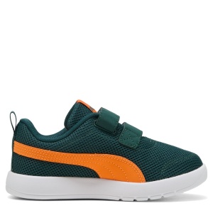 Pantofi sport băieți Puma Courtflex V3 Mesh PS Green Terrain Orange — vedere laterală opusă