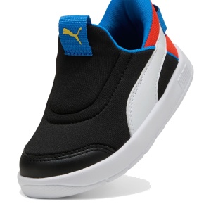 Pantofi sport băieți Puma Courtflex v3 Sliptech Inf Black-white — vedere în perspectivă