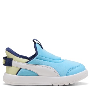 Pantofi sport băieți Puma Courtflex v3 Sliptech Inf Blue-white — vedere laterală opusă