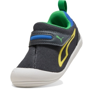 Pantofi sport băieți Puma Kitten Mesh V Inf Strong Gray-Lemon — vedere în perspectivă