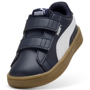 Pantofi sport baieti Puma Rickie Classic V Inf New Navy 394254-21, culoare bleumarin, inchidere dubla cu scai, talpa maro