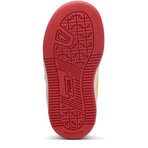 Pantofi sport băieți Puma x Hot Wheels Caven 2.0 AC Inf — vedere de sus și talpa