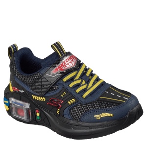 Pantofi sport băieți Skechers Garage Bleumarin - vedere în perspectivă - 402150L/BKNV