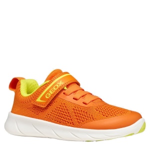 Pantofi sport barefoot băieți Geox Foot-Run Boy Orange Lime Green — vedere în perspectivă