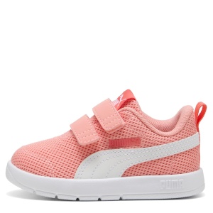 Pantofi sport fete Courtflex V3 Mesh Inf Pink Fruit PUMA Whhite — vedere laterală