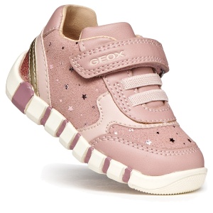 Pantofi sport fete Geox Iupidoo Girl Antique Rose/Platinu - B5658B/0DHBC/C8A2U - unghi