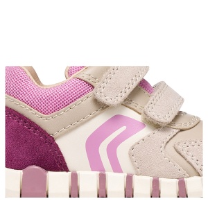 Pantofi sport fete Geox Iupidoo Girl Beige/Dk Pink - B3558C/05422/C5378 - detaliu