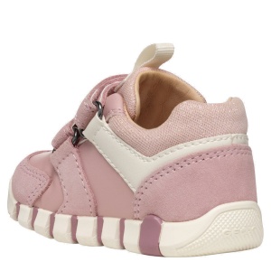 Pantofi sport fete Geox Iupidoo Girl Old Rose Ivory — vedere din spate