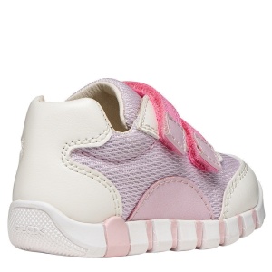 Pantofi sport fete Geox Iupidoo Girl White Lilac — vedere din față