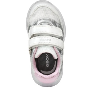 Pantofi sport fete Geox Sprintye Girl White Silver — vedere de sus