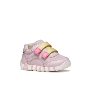 Geox Pantofi sport fete Iupidoo Pink Lt Yellow B3558A-01454-CE82M potriviti pentru primii pasi 