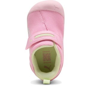 Pantofi sport fete Puma Kitten Mesh V Inf Pink-White Apple — vedere de sus și talpa