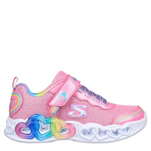 Pantofi sport fete Skechers Infinite Heart Lights Pink Multi