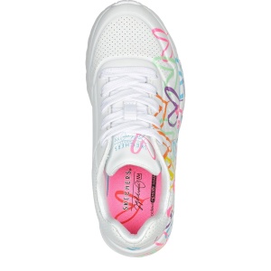 Pantofi Sport fete Skechers Uno Lite Spread The Love White - 69388