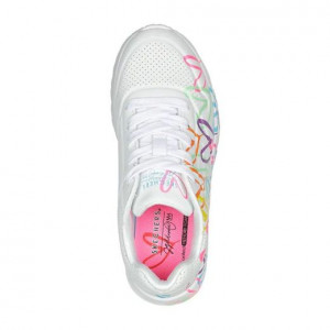 Skechers Pantofi sport Fete Uno Lite Spread The Love White incaltaminte copii bigstep