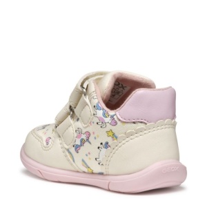 Geox Pantofi sport fete Zapito Girl Ivory Pink B556DA-0AW54-C0175
