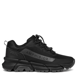 Pantofi sport impermeabili băieți Geox J Flexyper Plus Boy Black Dk Grey