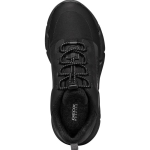 Pantofi sport impermeabili Geox J Flexyper Plus Boy Black Dk Grey culoarea pantofilor negru cu accente gri, talpă neagra, flexibilă, inchidere cu snur elastic reglabil