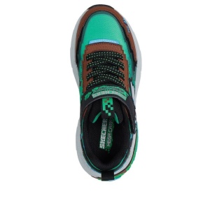 Pantofi sport baieti Skechers Mega Craft 4K Brown Green L, talpa anti alunecare din cauciuc, captuseala din material textil, exterior din material sintetic, inchidere reglabila cu scai, protectie varf