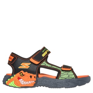 Sandale băieți Skechers Creature Splash Black Orange