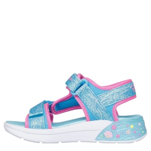 Sandale fete cu luminițe Skechers Mermaid Dreams Sandal Albastru — vedere din față