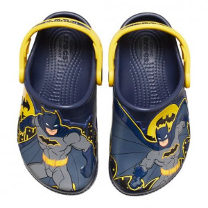 Sandale plaja Baieti Crocs Batman Patch Clog K Navy Bleu Marine incaltaminte copii bigstep