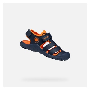 Sandale plajă băieți Geox Fusbetto Pro Bo Navy Orange