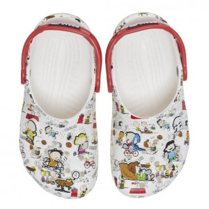 Crocs Sandale plaja Baieti Peanuts Classic Clog T White Multi incaltaminte copii bigstep