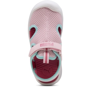 Sandale plajă fete Puma Fun Racer Sandal Mesh V PS Rose Mauve — vedere de sus și talpa