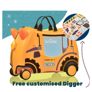 Valiza copii Trunki Glide Doug Yellow - TRU-SUI-WW-DY-CW - unghi 2