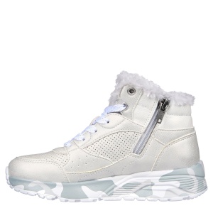 Ghete fete Skechers Uno Lite Camo Silver Gray - Img 3