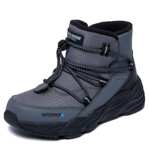Ghete impermeabile copii Skechers Turbo Tread Storm Glider Charcoal — vedere laterală detaliată