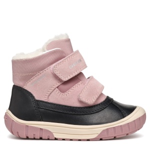 Ghete impermeabile îmblănite fete Geox Omar Girl Wpf Black Rose